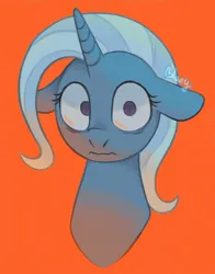 Size: 792x1008 | Tagged: safe, artist:flightless-fox, derpibooru import, trixie, image, orange background, png, simple background