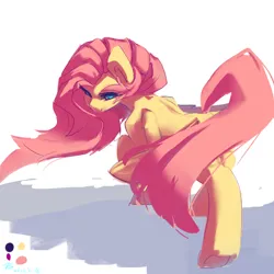 Size: 1446x1446 | Tagged: safe, artist:rainsketch, derpibooru import, fluttershy, pegasus, pony, doodle, image, png, solo