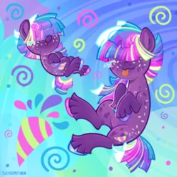 Size: 3000x3000 | Tagged: safe, artist:seasemissary, derpibooru import, oc, oc:confetti crush, earth pony, pony, female, filly, foal, happy, image, mare, open mouth, open smile, png, self paradox, self ponidox, smiling, solo, tongue out, unshorn fetlocks