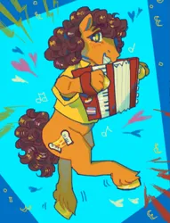 Size: 1761x2300 | Tagged: safe, artist:poniesart, derpibooru import, cheese sandwich, earth pony, pony, accordion, female, heart, image, lesbian, lesbian pride flag, mare, musical instrument, png, pride, pride flag, solo, trans female, transgender, transgender pride flag