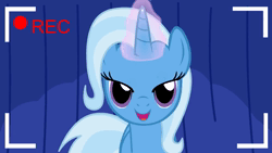 Size: 1920x1080 | Tagged: safe, artist:lexicadens, artist:shadesofeverfree, derpibooru import, trixie, pony, unicorn, 2013, animated, artifact, bedroom eyes, camera shot, female, grin, image, it came from youtube, looking at you, magic, magic aura, mare, nostalgia, one eye closed, smiling, smiling at you, solo, twilightlicious, webm, wink, winking at you, youtube, youtube link, youtube video
