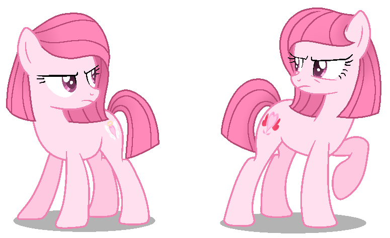 Size: 775x474 | Tagged: safe, artist:muhammad yunus, artist:tersisa, derpibooru import, oc, oc:annisa the good pony, oc:annisa trihapsari, unofficial characters only, earth pony, pony, angry, base used, cousins, duo, duo female, female, image, mare, png, shadow, siblings, simple background, transparent background, twins, unamused