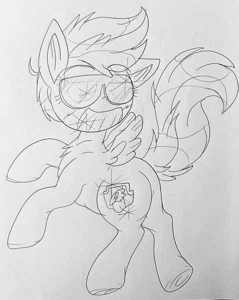 Size: 2180x2736 | Tagged: safe, derpibooru import, scootaloo, pegasus, pony, image, jpeg, sunglasses, traditional art