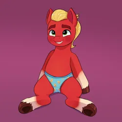 Size: 1044x1044 | Tagged: safe, artist:malarkey, derpibooru import, sprout cloverleaf, earth pony, pony, g5, blushing, clothes, colored sketch, derpibooru exclusive, image, male, png, sketch, solo, stallion, underwear