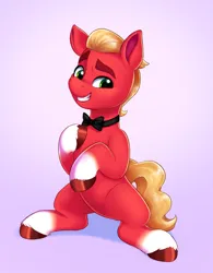 Size: 1268x1624 | Tagged: safe, artist:malarkey, derpibooru import, sprout cloverleaf, earth pony, pony, g5, bowtie, image, male, png, solo, stallion