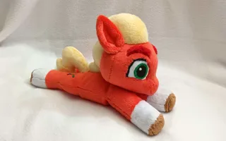 Size: 3599x2250 | Tagged: safe, artist:malarkey, derpibooru import, sprout cloverleaf, earth pony, pony, g5, image, irl, jpeg, male, photo, plushie, solo, stallion