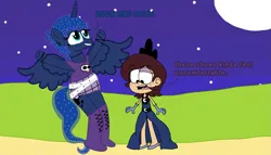 Size: 2277x1299 | Tagged: safe, artist:haileykitty69, derpibooru import, princess luna, alicorn, human, image, luna loud, png, the loud house