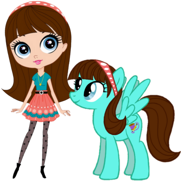 Size: 894x894 | Tagged: safe, artist:fidenciojesus, derpibooru import, human, pegasus, blythe baxter, crossover, headband, image, littlest pet shop, png, simple background, white background