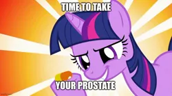 Size: 888x499 | Tagged: suggestive, derpibooru import, screencap, twilight sparkle, a bird in the hoof, caption, image, image macro, jpeg, pill, text