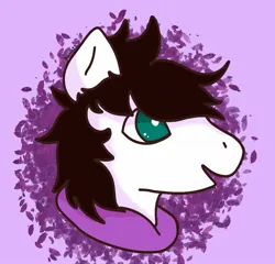 Size: 1315x1262 | Tagged: safe, artist:paint22, derpibooru import, oc, oc:markey malarkey, unofficial characters only, pony, bust, crossover, image, jpeg, portrait, purple background, simple background, solo, the mark side