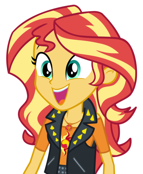 Size: 8429x10255 | Tagged: safe, artist:andoanimalia, derpibooru import, sunset shimmer, a fine line, equestria girls, equestria girls series, clothes, cutie mark, cutie mark on clothes, female, image, open mouth, png, simple background, smiling, transparent background, vector