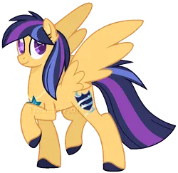 Size: 886x860 | Tagged: safe, artist:traveleraoi, derpibooru import, oc, oc:nova star sparkle, unofficial characters only, pegasus, pony, base used, blind, blind eye, colored pupils, female, hooves, image, jewelry, mare, necklace, next generation, offspring, parent:flash sentry, parent:twilight sparkle, parents:flashlight, pegasus oc, png, simple background, solo, transparent background, watermark, wings