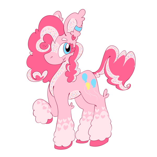 Size: 1000x1000 | Tagged: safe, artist:sugvr_alien, derpibooru import, pinkie pie, earth pony, pony, alternate design, ear piercing, earring, image, jewelry, piercing, png, redesign, simple background, solo, twitterina design, white background