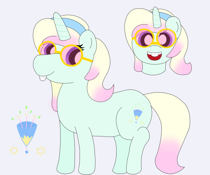 Size: 6047x5036 | Tagged: safe, artist:pinkiepie69, derpibooru import, oc, oc:glitter bomb, unofficial characters only, unicorn, braces, derpibooru exclusive, glasses, image, png, solo