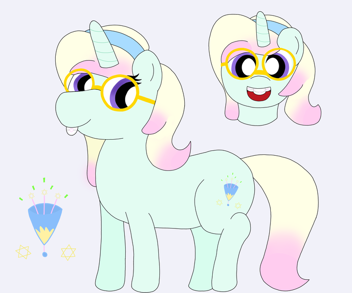 Size: 6047x5036 | Tagged: safe, artist:pinkiepie69, derpibooru import, oc, oc:glitter bomb, unicorn, braces, derpibooru exclusive, glasses, image, png, solo