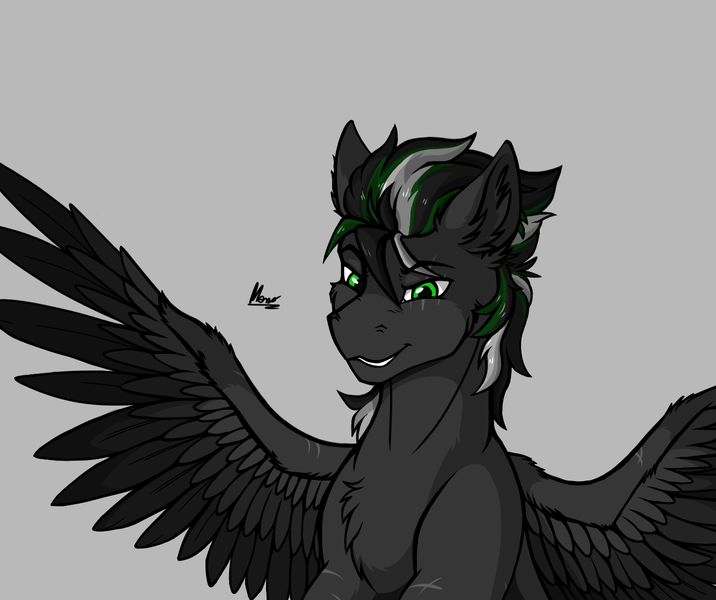 Size: 1300x1090 | Tagged: safe, artist:monolith_skyline, derpibooru import, oc, oc:monolithskyline, unofficial characters only, pegasus, image, pegasus oc, png, simple background, smiling, spread wings, wings