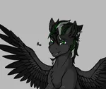 Size: 1300x1090 | Tagged: safe, artist:monolith_skyline, derpibooru import, oc, oc:monolithskyline, unofficial characters only, pegasus, image, pegasus oc, png, simple background, smiling, spread wings, wings