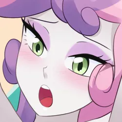 Size: 500x500 | Tagged: suggestive, artist:riouku, derpibooru import, sweetie belle, equestria girls, ahegao, bedroom eyes, blushing, commission, cropped porn, eyeshadow, female, image, jpeg, makeup, older, older sweetie belle, open mouth, solo, solo female, tongue out