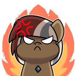 Size: 500x500 | Tagged: safe, artist:sugar morning, artist:yotesmark, derpibooru import, oc, oc:ponatina, unofficial characters only, original species, pony, angry, animated, battle gem ponies, commission, crossover, digital art, emote, emotes, fire, frown, gif, image, pixel art, pokémon, ponymon, solo, sticker, video game, ych animation, ych result