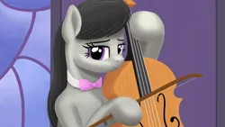 Size: 3840x2160 | Tagged: safe, artist:stellardust, derpibooru import, octavia melody, earth pony, pony, 4k, bow, bowtie, cello, female, high res, image, looking at you, mare, musical instrument, png, smiling, solo