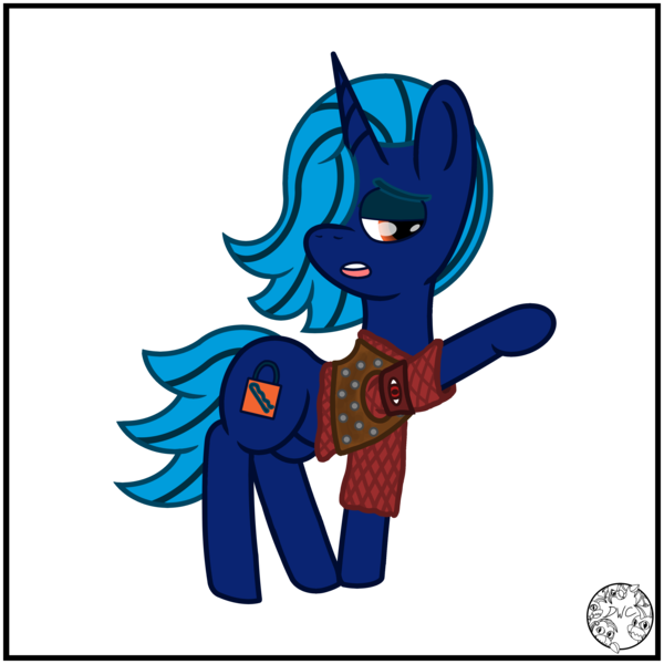 Size: 4000x4000 | Tagged: safe, artist:dice-warwick, derpibooru import, oc, oc:lockpick, pony, unicorn, fallout equestria, armband, clothes, female, image, mare, png, raised hoof, slaver