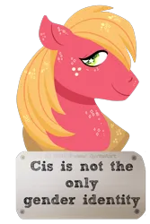 Size: 700x1050 | Tagged: safe, artist:prince-vulpine, derpibooru import, big macintosh, earth pony, feminism, image, mouthpiece, png, stallionism