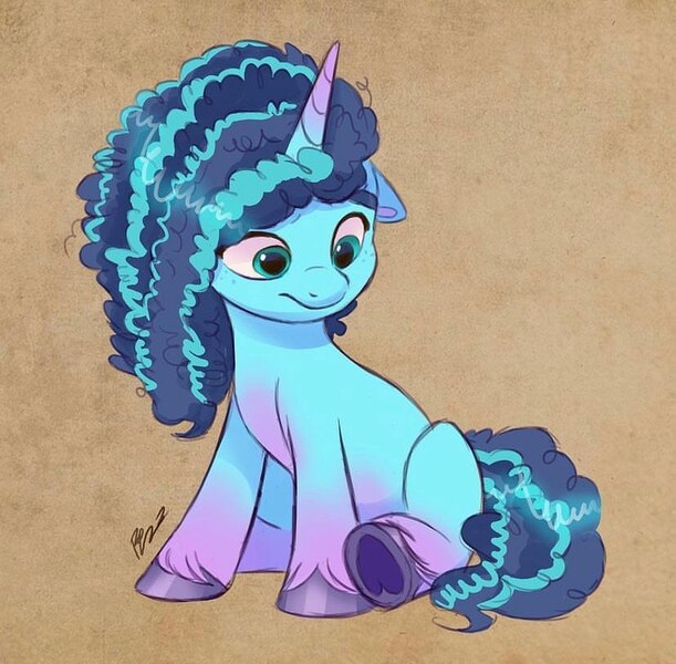 Size: 828x813 | Tagged: safe, artist:artharuhi, derpibooru import, pony, unicorn, g5, cute, female, freckles, image, jpeg, mare, misty brightdawn, mistybetes, solo, unshorn fetlocks