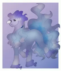Size: 3389x3918 | Tagged: safe, artist:inisealga, derpibooru import, oc, oc:oscuro, unofficial characters only, pony, umbrum, commission, gift art, image, jpeg, male, onesie, raised leg, simple background, solo, stallion