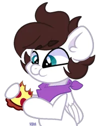 Size: 600x744 | Tagged: safe, artist:c1trine, artist:saverpon3, derpibooru import, oc, oc:markey malarkey, ponified, unofficial characters only, pegasus, pony, bandana, crossover, cute, eating, food, image, pepperoni pizza, pizza, png, simple background, solo, the mark side, transparent background