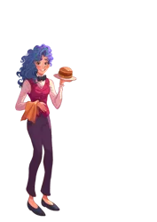 Size: 2480x3508 | Tagged: safe, anonymous artist, derpibooru import, human, g5, burger, food, hamburger, humanized, image, misty brightdawn, png, simple background, solo, transparent background