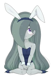 Size: 1963x2892 | Tagged: suggestive, artist:batipin, derpibooru import, part of a set, marble pie, human, equestria girls, blushing, breasts, bunny suit, clothes, cuffs, hair over one eye, image, leotard, looking at you, playboy bunny, playboy bunny marble pie, png, shoes, simple background, transparent background