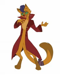 Size: 1636x2048 | Tagged: safe, artist:kisaragi_0121_, derpibooru import, capper dapperpaws, abyssinian, anthro, digitigrade anthro, my little pony: the movie, clothes, image, jpeg, male, simple background, smiling, solo, white background
