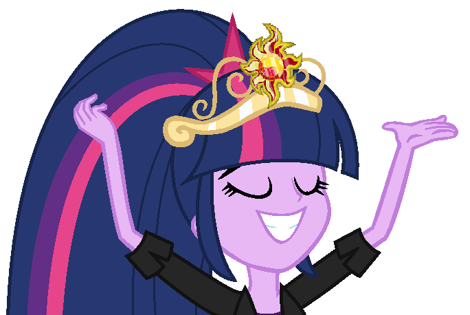 Size: 684x458 | Tagged: safe, artist:sarahalen, derpibooru import, twilight sparkle, human, equestria girls, alternate universe, crown, eyes closed, female, image, jewelry, png, regalia, role reversal, simple background, solo, white background