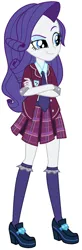 Size: 528x1616 | Tagged: safe, artist:sarahalen, derpibooru import, rarity, human, equestria girls, friendship games, alternate universe, base used, clothes, crystal prep academy uniform, female, image, png, role reversal, school uniform, simple background, solo, white background