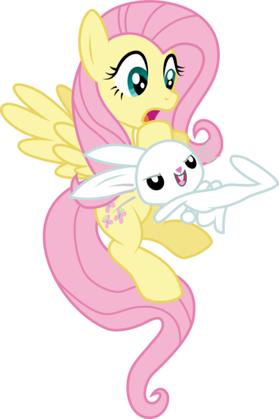 Size: 6000x9011 | Tagged: safe, artist:twilirity, derpibooru import, angel bunny, fluttershy, pony, .svg available, absurd resolution, image, png, simple background, transparent background, vector