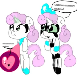 Size: 1000x1000 | Tagged: safe, artist:sweetsterty, derpibooru import, sweetie belle, pony, robot, robot pony, unicorn, armor, cute, diamond armor, diasweetes, heart, image, magic, magic aura, minecraft, nose wrinkle, png, scrunchy face, sweetie belle's magic brings a great big smile, sweetie bot, sweetsterty is trying to murder us, talking