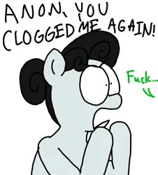 Size: 3023x3351 | Tagged: safe, artist:professorventurer, derpibooru import, oc, oc:kohlette, toilet pony, but why, fuck, image, implied anon, png, toilet, vulgar, yelling