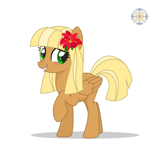 Size: 3500x3500 | Tagged: safe, artist:r4hucksake, derpibooru import, oc, oc:center punch, unofficial characters only, pegasus, pony, female, flower, flower in hair, image, mare, png, raised hoof, simple background, solo, transparent background