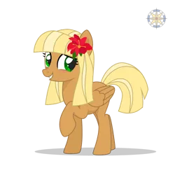 Size: 3500x3500 | Tagged: safe, artist:r4hucksake, derpibooru import, oc, oc:center punch, unofficial characters only, pegasus, pony, female, flower, flower in hair, image, mare, png, raised hoof, simple background, solo, transparent background