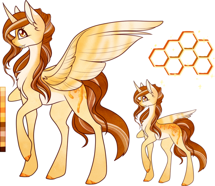 Size: 1280x1106 | Tagged: safe, artist:velnyx, derpibooru import, oc, oc:honey seeker, unofficial characters only, alicorn, pony, female, image, mare, png, reference sheet, simple background, solo, transparent background