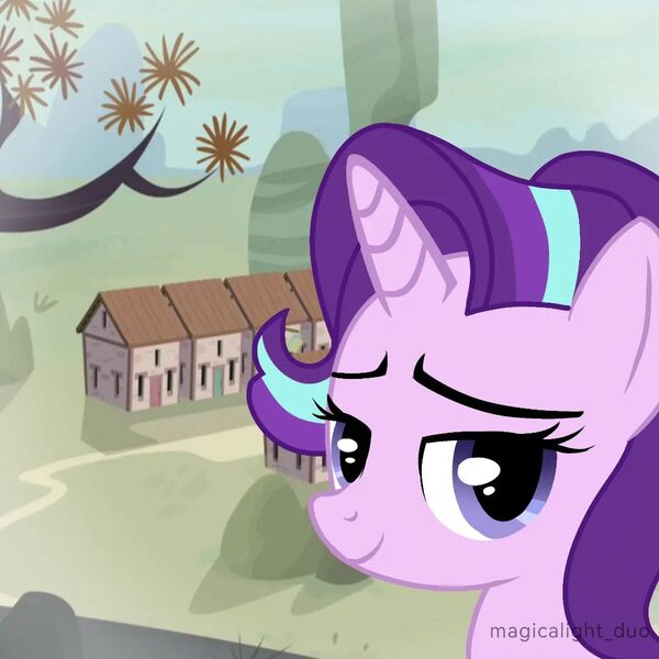 Size: 1080x1080 | Tagged: safe, artist:magicalight_duo, derpibooru import, starlight glimmer, pony, unicorn, female, image, jpeg, mare, our town, show accurate, signature, solo