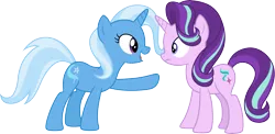 Size: 6141x3000 | Tagged: safe, derpibooru import, starlight glimmer, trixie, a horse shoe-in, .ai available, image, png, simple background, transparent background, vector