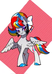 Size: 1448x2048 | Tagged: safe, artist:stacy_165cut, derpibooru import, ponified, pegasus, pony, bow, hair bow, image, jpeg, smiling, solo, starscream, transformers