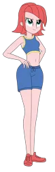 Size: 1900x5843 | Tagged: safe, artist:gmaplay, derpibooru import, equestria girls, clothes, gym shorts, gym uniform, hand on hip, image, png, rose sucette, simple background, solo, transparent background