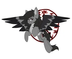 Size: 3857x3193 | Tagged: safe, artist:oddends, derpibooru import, oc, oc:praenuntia mortis, unofficial characters only, pegasus, base used, clock, cutie mark, image, latin, looking at you, png, simple background, solo, the harbinger of death, white background