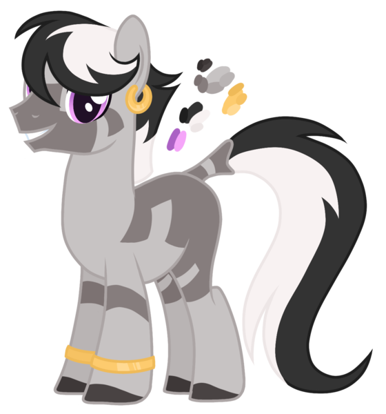 Size: 1152x1235 | Tagged: safe, artist:monochrome-sunsets, derpibooru import, oc, unofficial characters only, hybrid, zony, image, magical lesbian spawn, male, offspring, parent:octavia melody, parent:zecora, parents:zecoravia, png, simple background, solo, transparent background