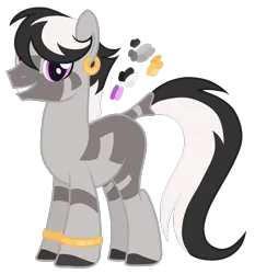 Size: 1152x1235 | Tagged: safe, artist:monochrome-sunsets, derpibooru import, oc, unofficial characters only, hybrid, zony, image, magical lesbian spawn, male, offspring, parent:octavia melody, parent:zecora, parents:zecoravia, png, simple background, solo, transparent background