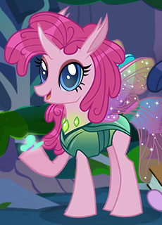 Size: 230x320 | Tagged: safe, derpibooru import, pinkie pie, changedling, changeling, changedlingified, female, gameloft, image, my little pony: magic princess, png, solo, species swap