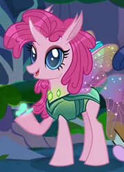 Size: 230x320 | Tagged: safe, derpibooru import, pinkie pie, changedling, changeling, changedlingified, female, gameloft, image, my little pony: magic princess, png, solo, species swap