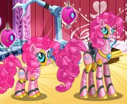 Size: 592x487 | Tagged: safe, derpibooru import, pinkie pie, pony, robot, robot pony, cyber pinkie pie, female, gameloft, image, jpeg, my little pony: magic princess, solo